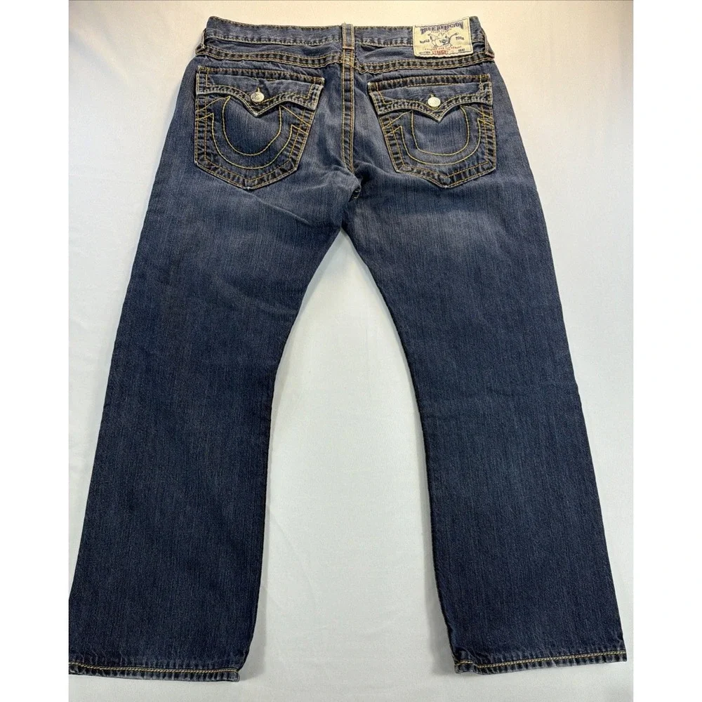 True Religion World Tour Jeans Men's 36x28 Blue Straight USA Made